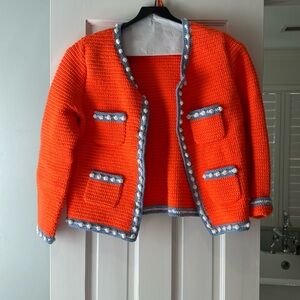 Hunter Bell Like New Orange Blue Russell Sweater